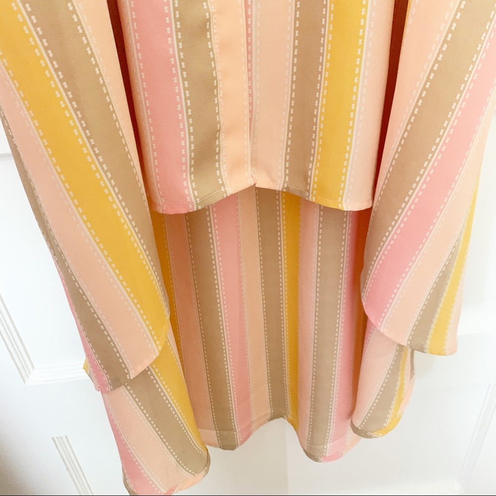 june & hudson multicolor striped high low dress M - Picture 3 of 4
